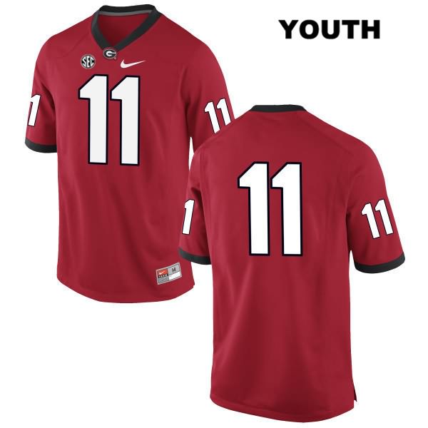 Georgia Bulldogs Youth Keyon Brown #11 NCAA No Name Authentic Red Nike Stitched College Football Jersey KQF0356HA